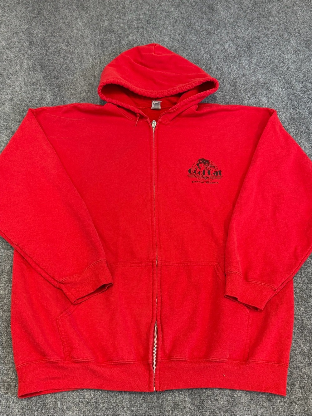 Gildan Red Full-Zip Hoodie with Chest Logo